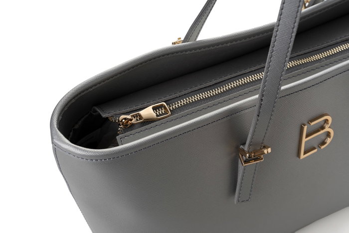 Lucky Bees 1247 Bolso de mano plateado de piel de polivinilo elegante y práctico